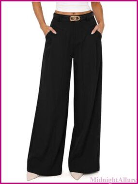 Wide Leg Dress Pants Business Casual Work Teacher Trousers